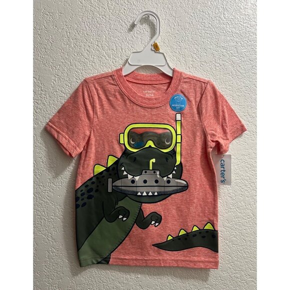 Carter's T-Rex Swimming Goggles Short Sleeve Tee T-Shirt Size 3T - Picture 1 of 3